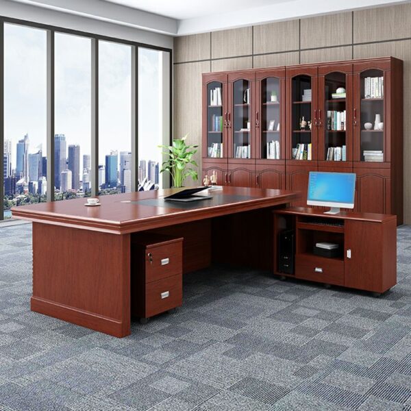 2-way workstation, headrest office seat, mahogany coat hanger, foldable sturdy seat, 2.4m boardroom, table