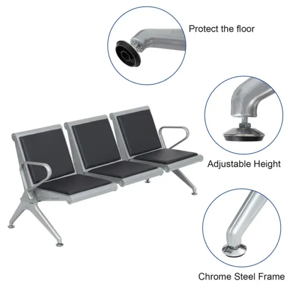 executive office seat, chrome visitors seat, headrest office seat, mahogany coat hanger, 2.4m boardroom table, non padded 3-seater waiting bench, 2-workstation executive visitors seat, bliss office seat,5-seater mahogany reception sofa