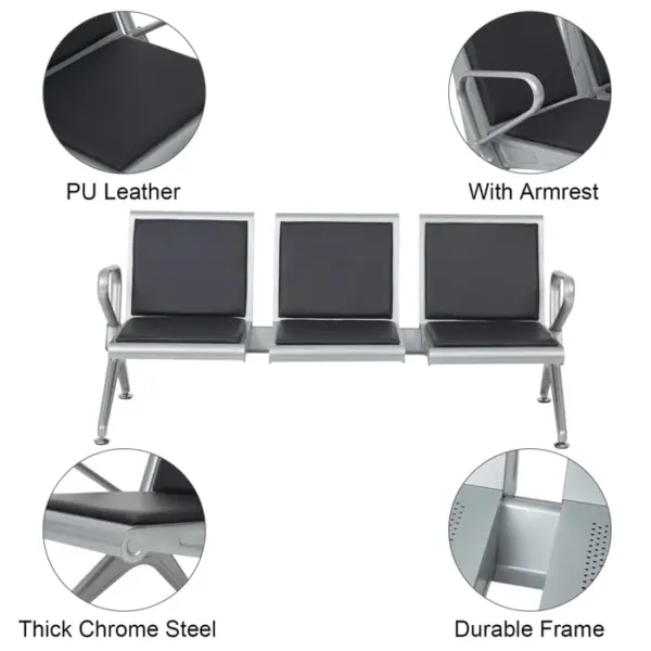 executive office seat, chrome visitors seat, headrest office seat, mahogany coat hanger, 2.4m boardroom table, non padded 3-seater waiting bench, 2-workstation executive visitors seat, bliss office seat,5-seater mahogany reception sofa