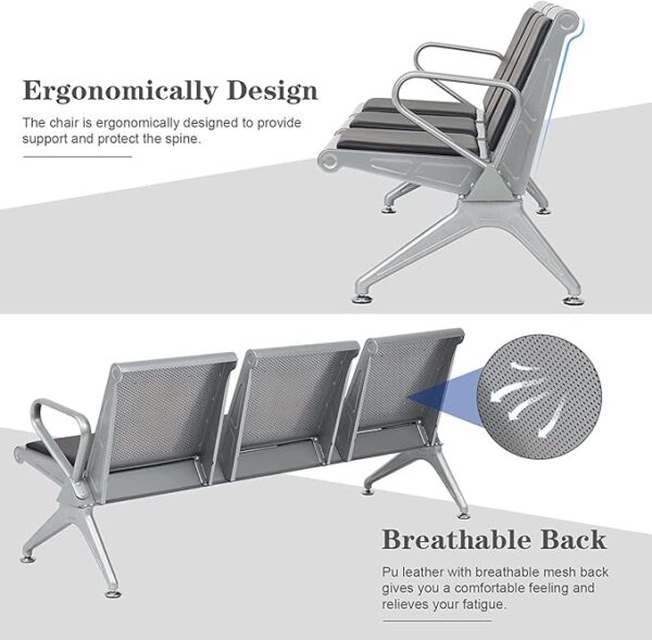 1.8m reception desk, 3-link non padded waiting bench, 1.6m advance office desk, executive office seat,12-drawers metallic filing office cabinet