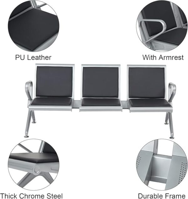 1.8m reception desk, 3-link non padded waiting bench, 1.6m advance office desk, executive office seat,12-drawers metallic filing office cabinet