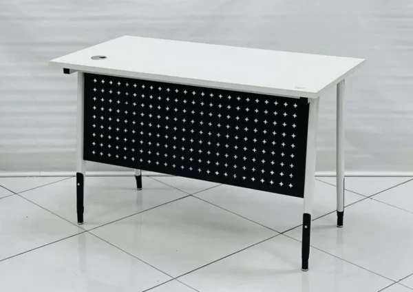 1.6m reception desk, 2- door metallic filing office cabinet, 2-way workstation, 2m executive office desk, 2way workstation, 3-link padded waiting bench, 3m boardroom table, captain mesh office seat, catalina visitors seat
