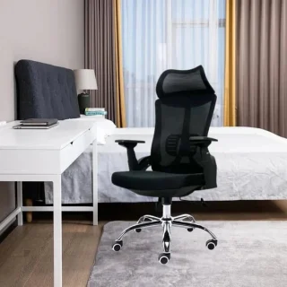 2m executive office desk, 4-way workstation, chrome visitors seat, executive directors seat, executive visitors seat, strong mesh office seat