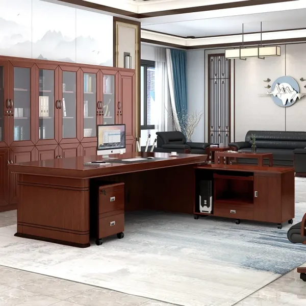 1.6m reception desk, 2- door metallic filing office cabinet, 2-way workstation, 2m executive office desk, 2way workstation, 3-link padded waiting bench, 3m boardroom table, captain mesh office seat, catalina visitors seat