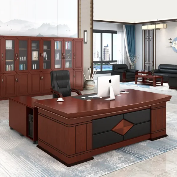 1.6m reception desk, 2- door metallic filing office cabinet, 2-way workstation, 2m executive office desk, 2way workstation, 3-link padded waiting bench, 3m boardroom table, captain mesh office seat, catalina visitors seat