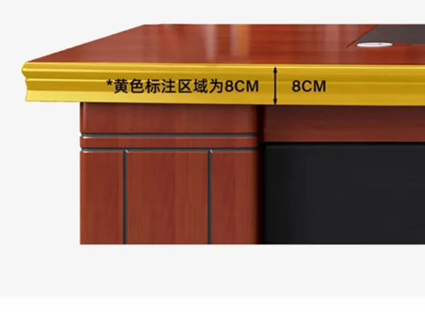 1.6 M Office Table., 2-way workstation, 3-door mahogany filing office cabinet, chrome conference seat, clerical office seat, headrest office seat, mahogany coat hanger