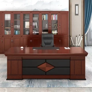 1.6m reception desk, 2- door metallic filing office cabinet, 2-way workstation, 2m executive office desk, 2way workstation, 3-link padded waiting bench, 3m boardroom table, captain mesh office seat, catalina visitors seat