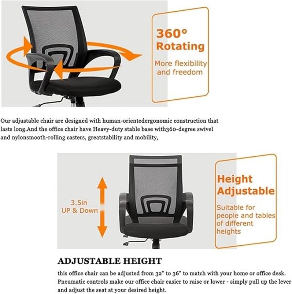 Ergonomic Clerical Mesh Office Chair - Image 5