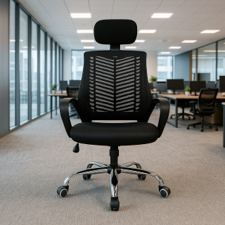 Secretarial Headrest Mesh Office Chair