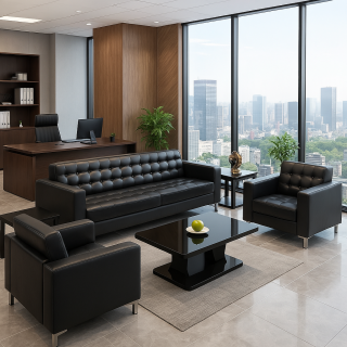 Executive office seat, 2.4m boardroom office table, butterfly office seat, 1.4m executive office desk, mesh visitors office seat, electric adjustable office table, strong mesh office seat, 4-way office workstation, captain mesh office seat, 1.6m reception office desk, executive visitors office seat, 2-door metallic filing cabinet with safe, mahogany visitors office seat