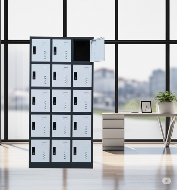 15-Locker Office Filing Cabinet