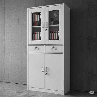 2-Door Office Filing Cabinet With 2-Drawers