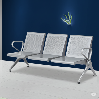 3-Link Non-Padded Office Waiting Bench