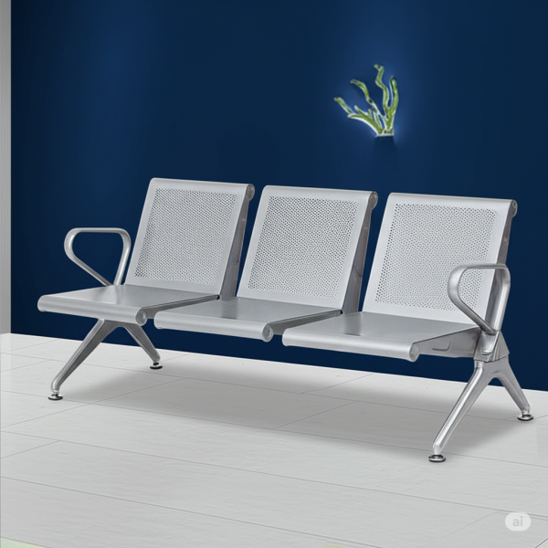 3-Link Non-Padded Office Waiting Bench