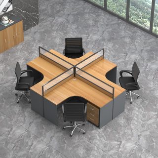 4-Way Curved Office Workstation