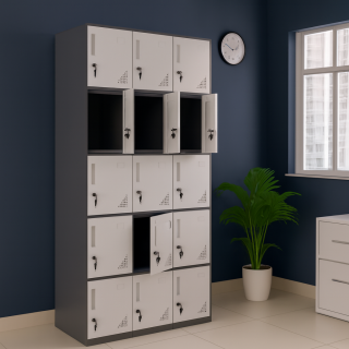 15-Locker Office Filing Cabinet