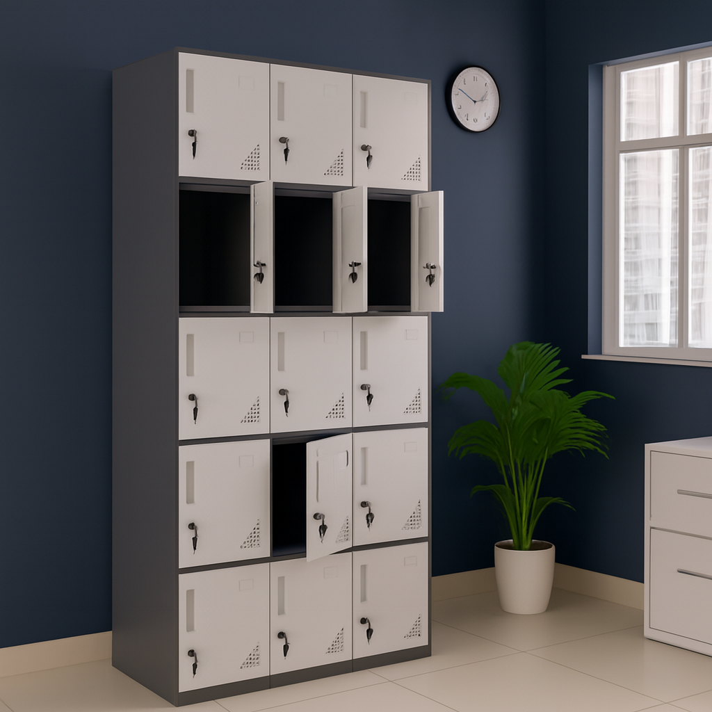 15-Locker Office Filing Cabinet