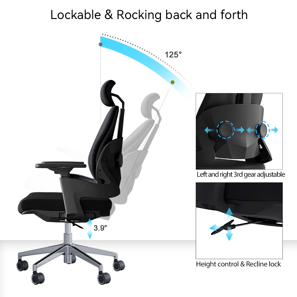 High Back Dual Orthopedic Office Chair - Image 5