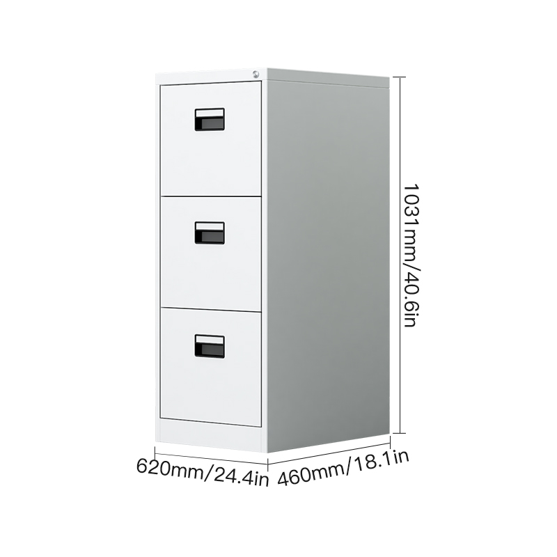 3-Drawers Metallic Filing Office Cabinet - Image 3