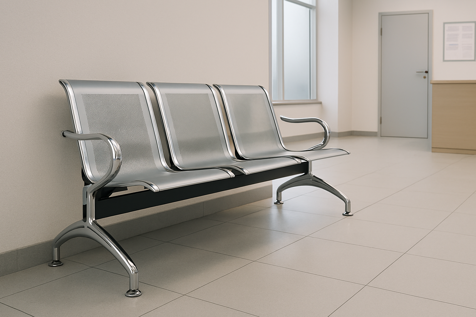 3-Link Office Reception Waiting Bench