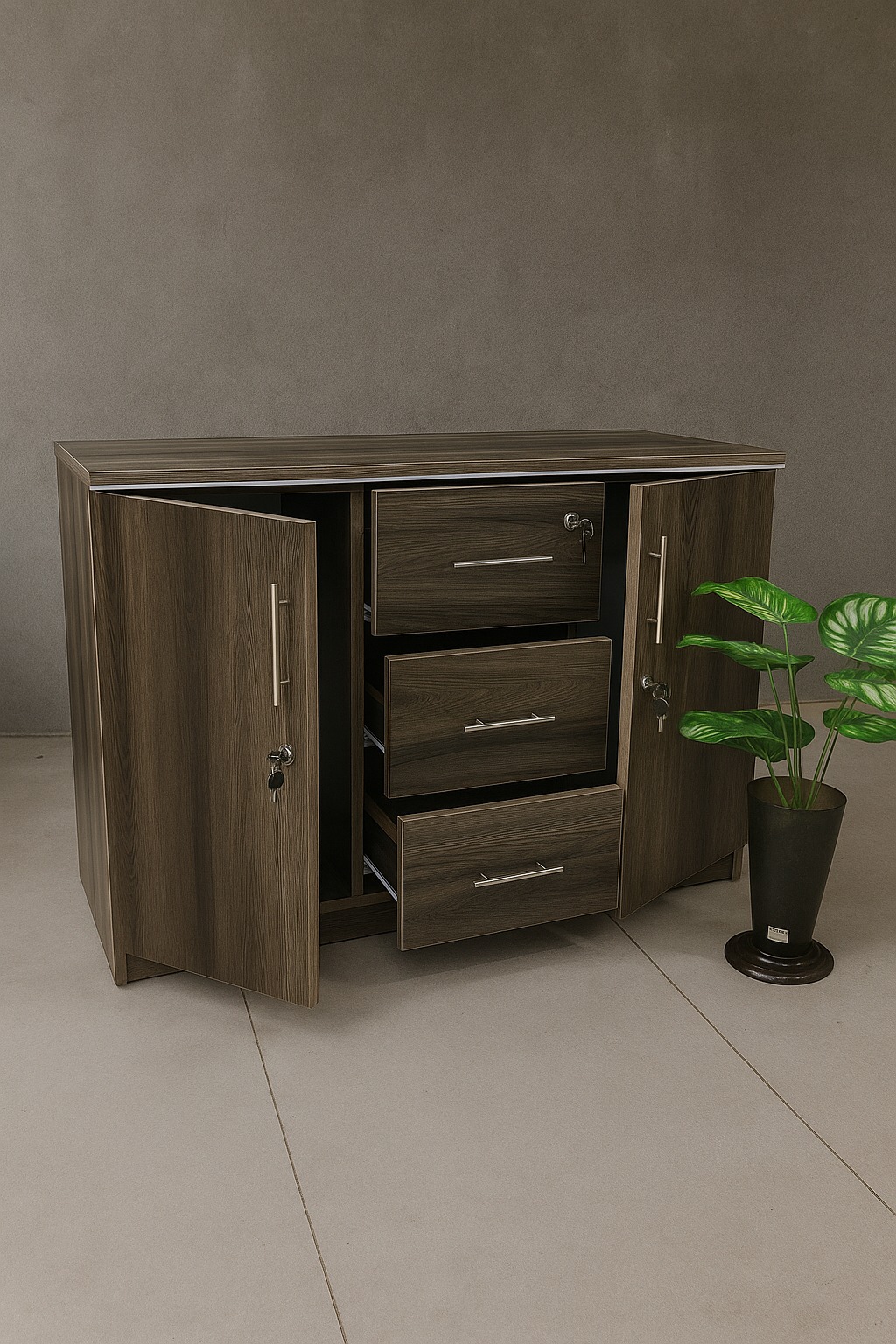 Executive Wooden Office Cupboard