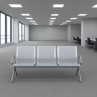 3-Link Non-Padded Office Waiting Bench