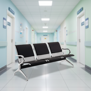 Office bench with cushioned seating for waiting areas