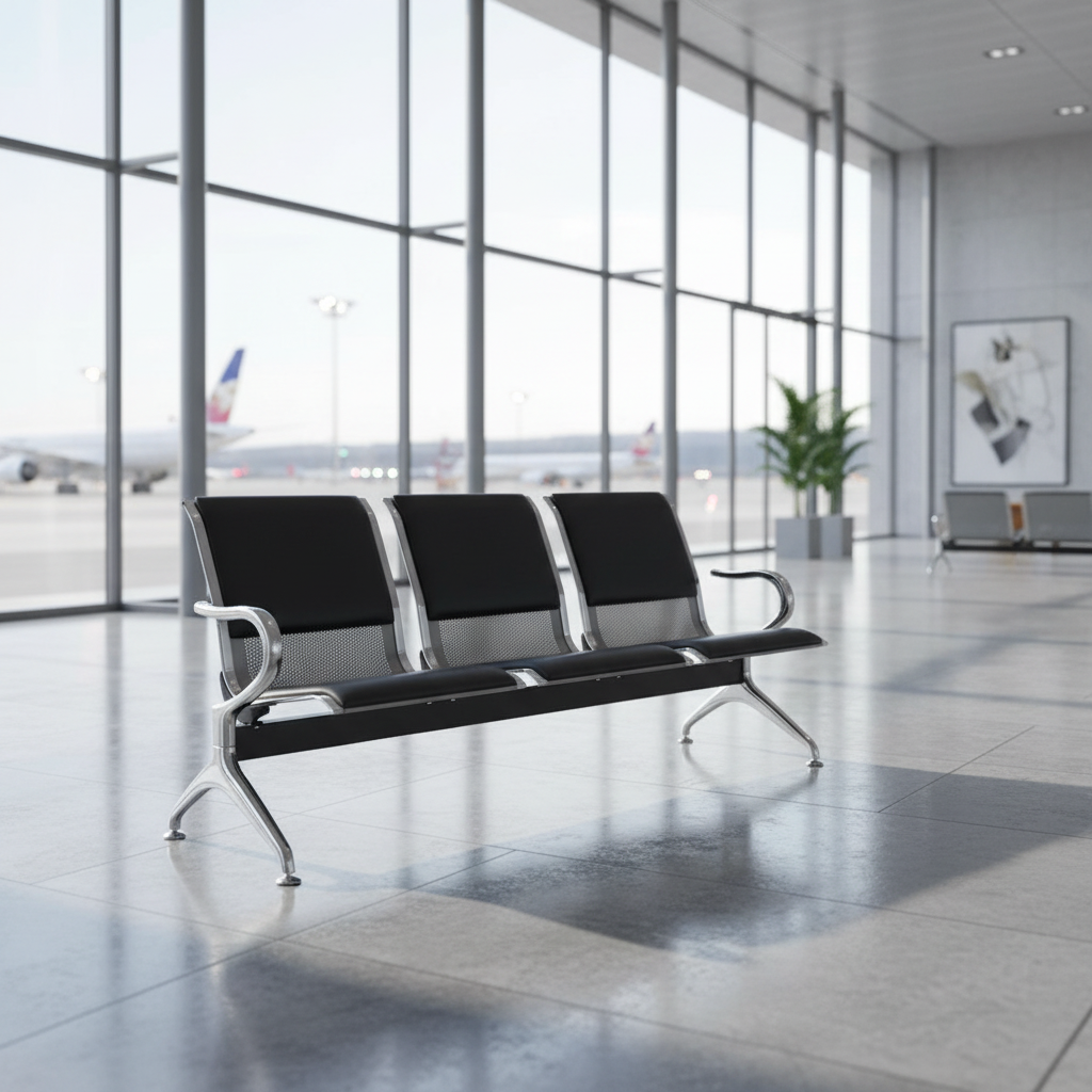 3 link waiting bench Kenya Three seater office waiting bench Metal reception waiting bench 3 seats Hospital waiting area bench Kenya