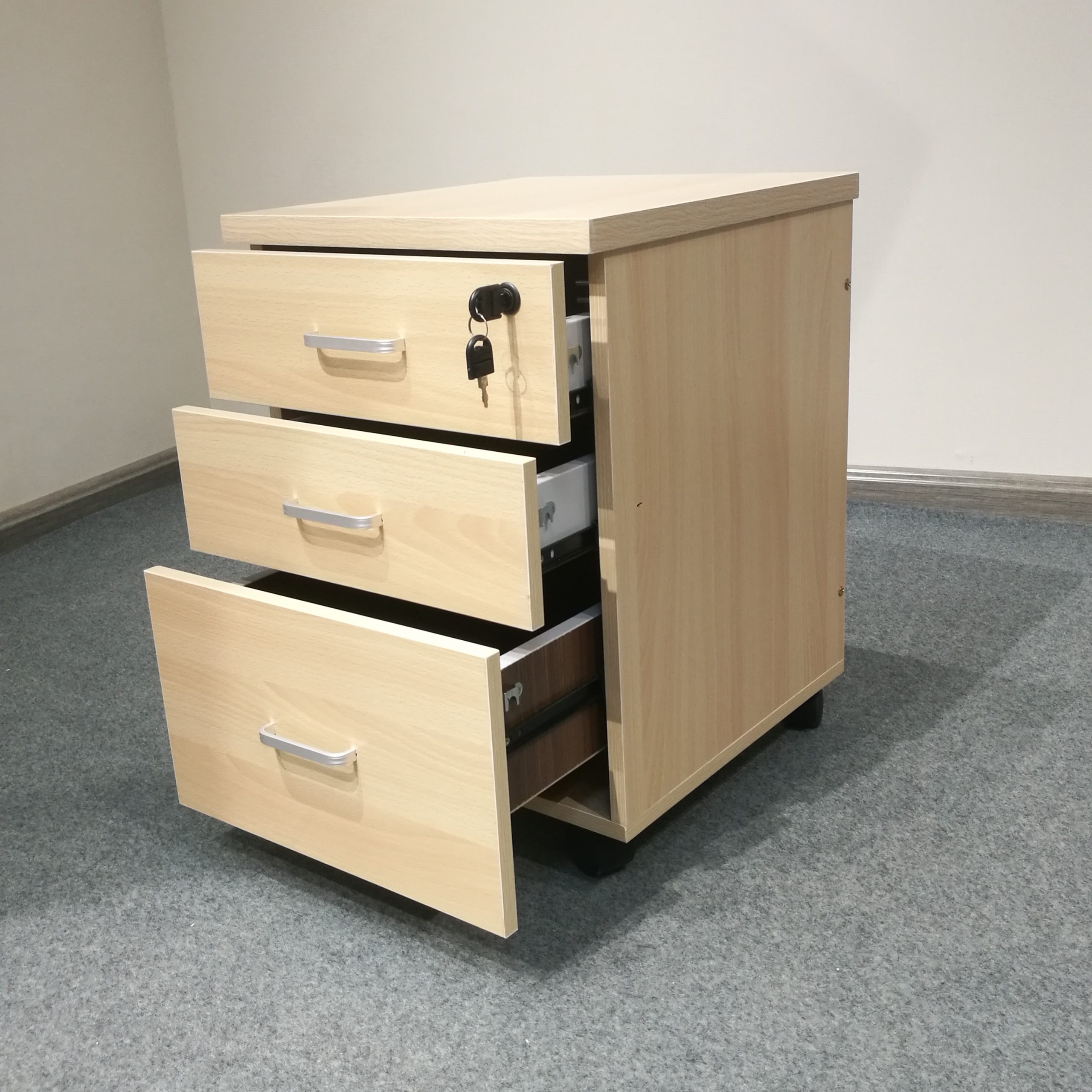 3 drawer pedestal filing cabinet office storage Kenya Lockable 3 drawer office pedestal cabinet Compact under desk filing cabinet with three drawers Modern office storage pedestal cabinet for workstation