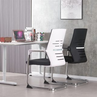 Mesh visitors chair with breathable back for office reception