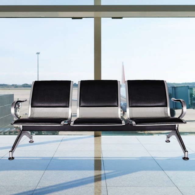 3 link waiting bench Kenya Three seater office waiting bench Metal reception waiting bench 3 seats Hospital waiting area bench Kenya