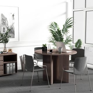 4-seater round conference table in Saika Nairobi office Modern round meeting table for boardrooms Nairobi Kenya Compact office conference table for executives Saika Durable round table for corporate meetings Nairobi Professional office furniture round conference table Kenya