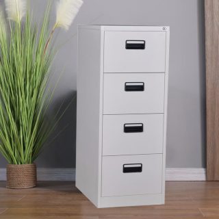 4 drawer metal filing cabinet with lockable drawers for organized office document storage