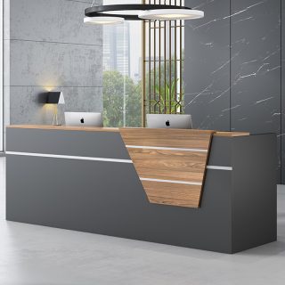 Curved reception office desk for modern office lobby