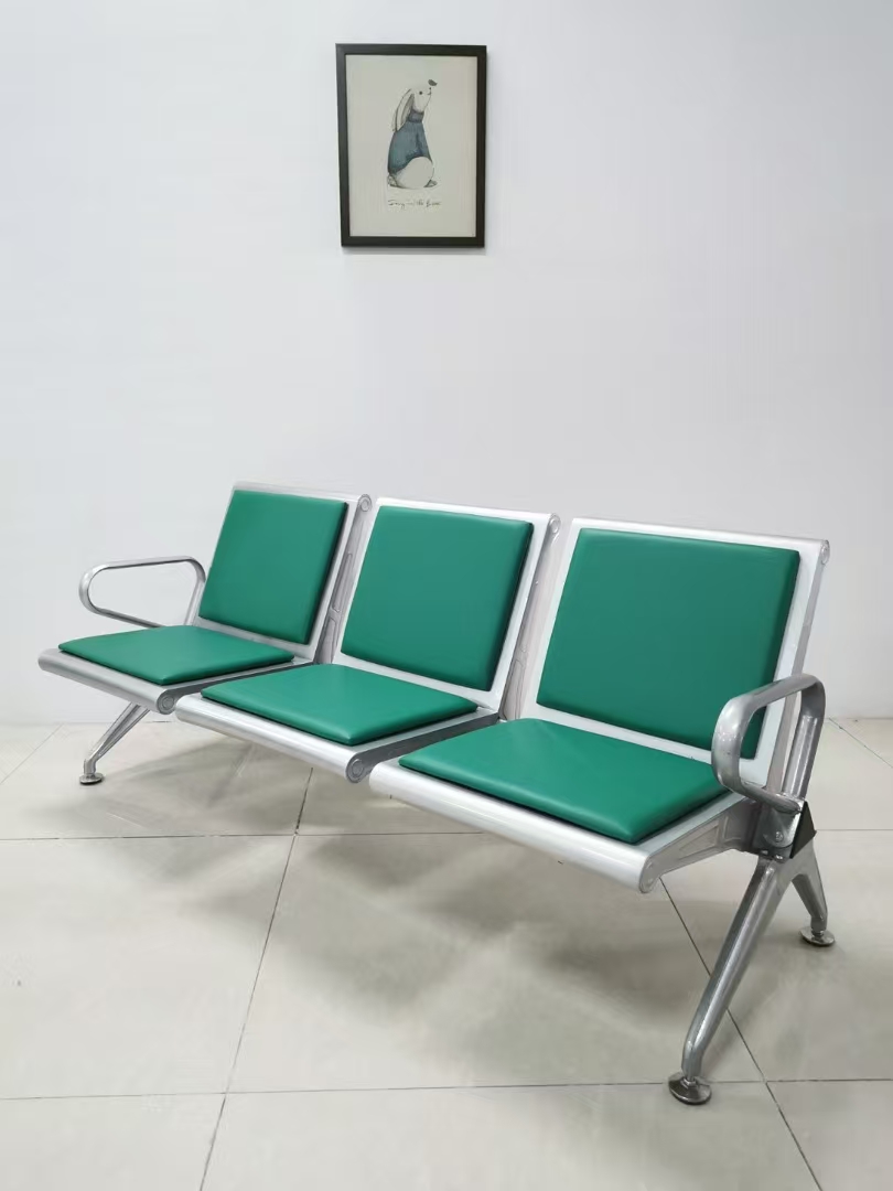 3 link padded waiting bench heavy gauge Kenya Three seater cushioned reception bench Nairobi Heavy duty padded waiting chair for hospital Office reception padded waiting seats Kenya 3 seater metal waiting bench with cushions price in Kenya