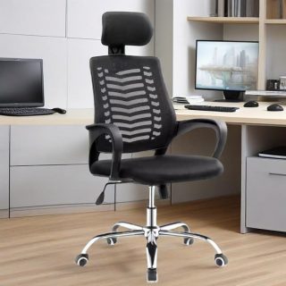 headrest ergonomic office chair Nairobi, ergonomic mesh chair with headrest Kenya, adjustable ergonomic chair Nairobi, modern ergonomic office seat Kenya.