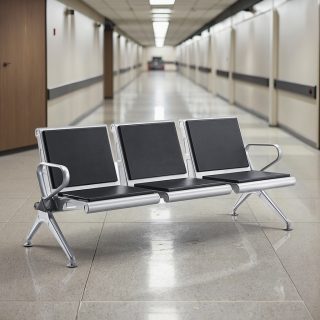 3 link waiting bench Nairobi, 3 seater office waiting bench Kenya, metal reception waiting bench Nairobi, hospital waiting seating bench Kenya.