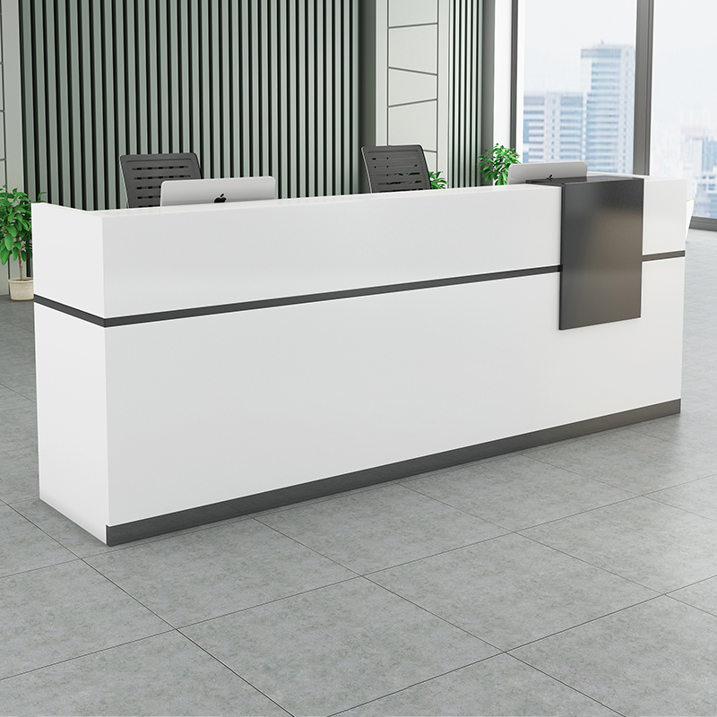 2m reception desk for office in Kenya Modern front office reception counter Nairobi 2 meter reception desk with storage drawers Office reception desk design Kenya Large reception counter for corporate office