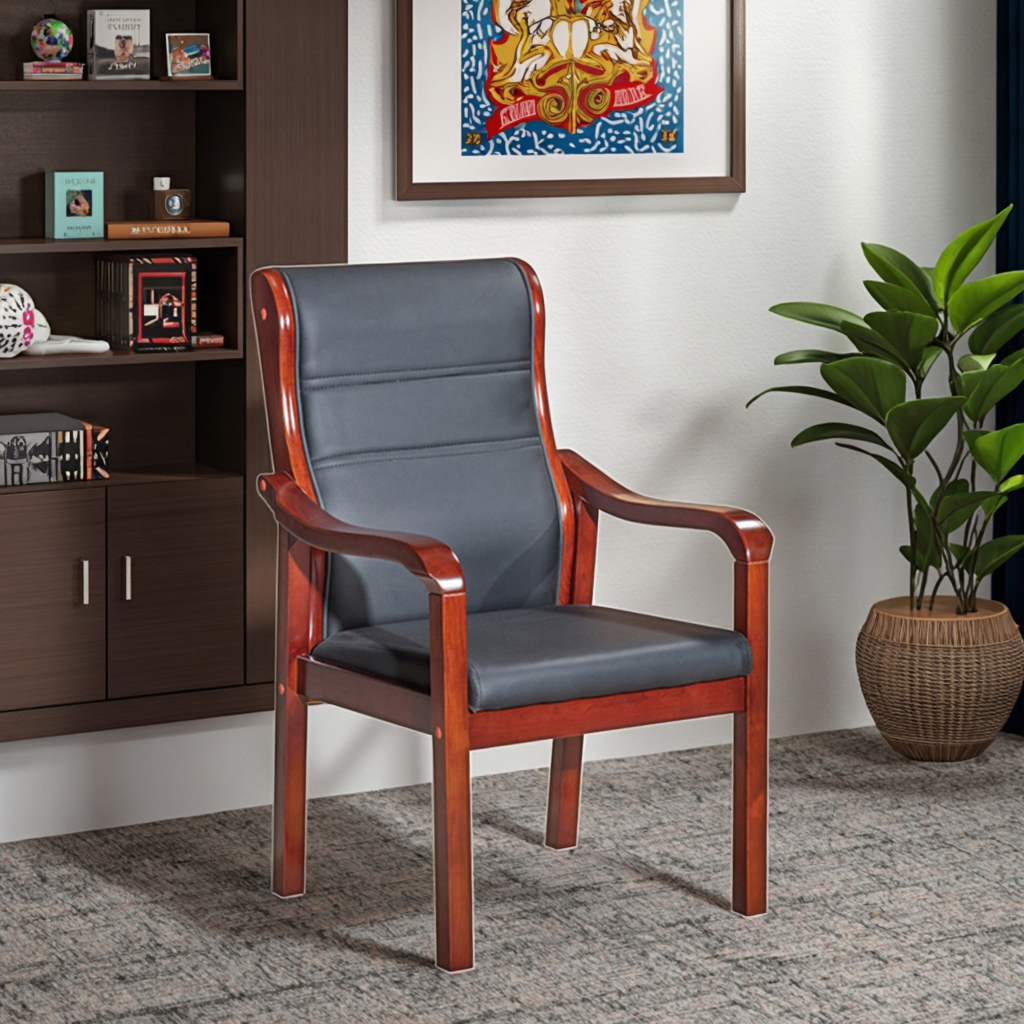 Executive visitors seat for office reception Kenya Leather executive visitor chair with metal frame Office guest chair with armrests Nairobi Modern executive waiting room chair Comfortable executive visitors seat price in Kenya
