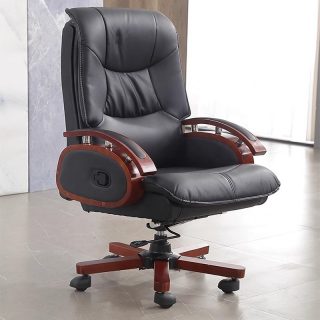 Front view of director’s executive seat with ergonomic high backrest Side angle showing adjustable height and tilt features Close-up of premium cushioning and headrest Executive chair in modern office or boardroom setup Luxury ergonomic director’s seat with leather finish