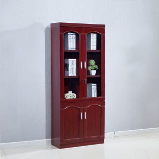 2-Door Mahogany Finish Office Filing Cabinet