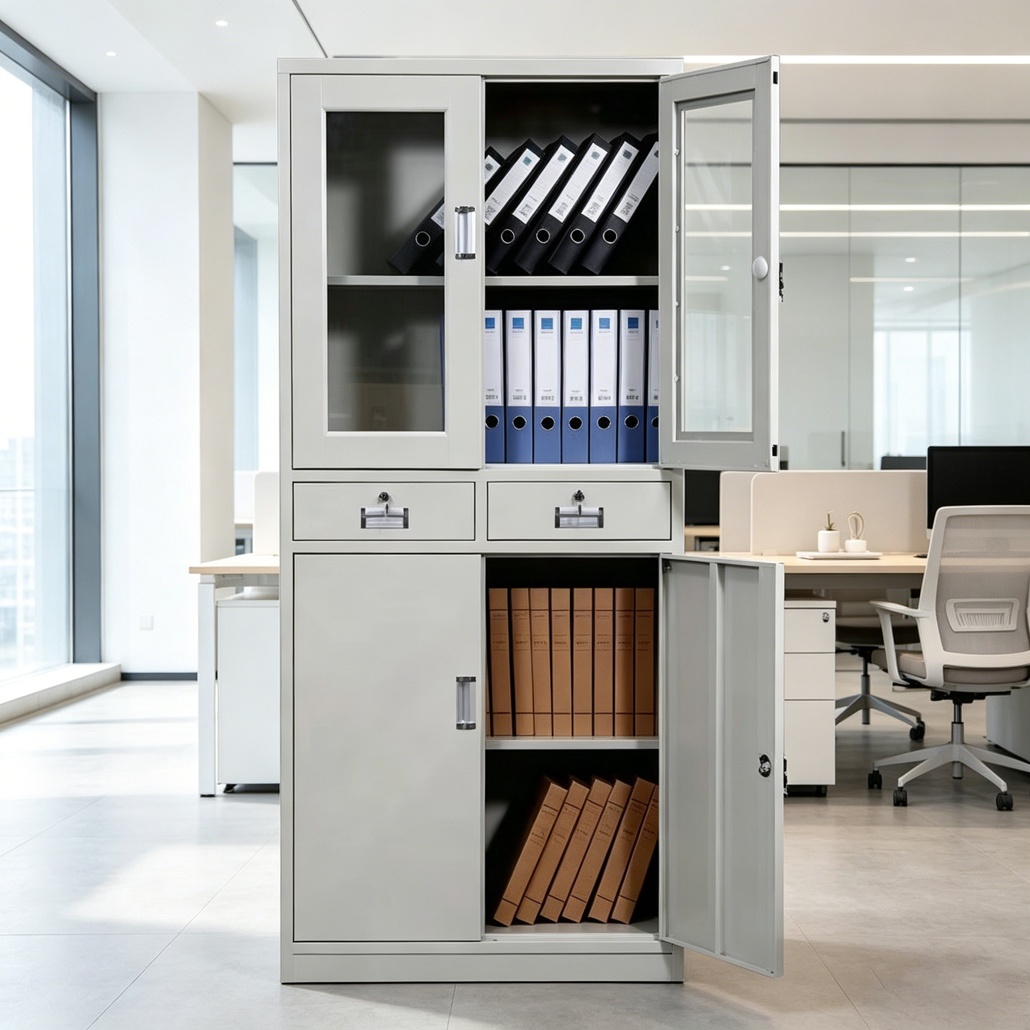 2-Door Metallic Office Filing Cabinet - Image 2