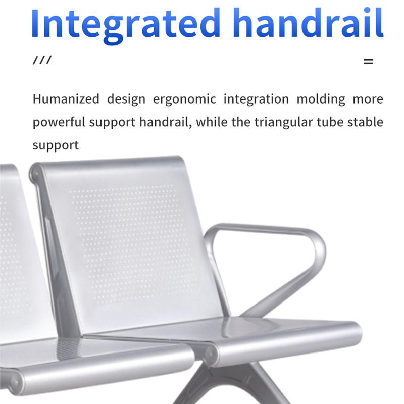 3-Seater Perforated Steel Office Waiting Bench - Image 5