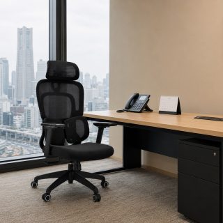 bliss executive seat, 1-way office workstatiion, secretarial office seat, catalina office seeat, 5-seater waiting sofa, 1.4m receptioon office desk, 2-door filing cabinet