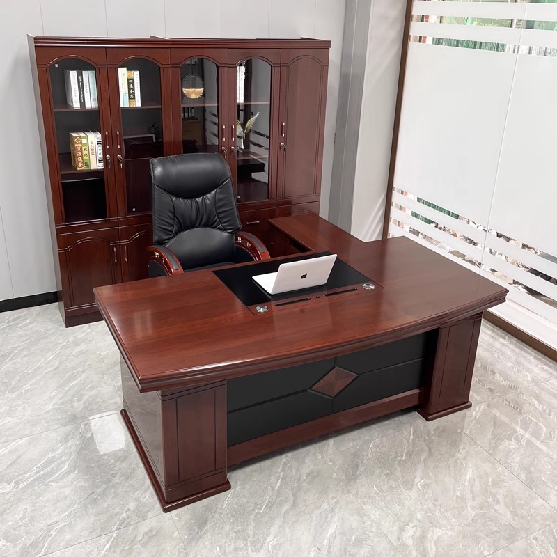 2M Executive Mahogany Finish Office Desk - Image 7