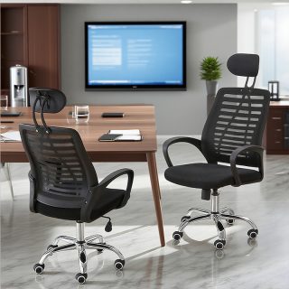 Black ergonomic office chair with headrest available in Nairobi, Kenya.