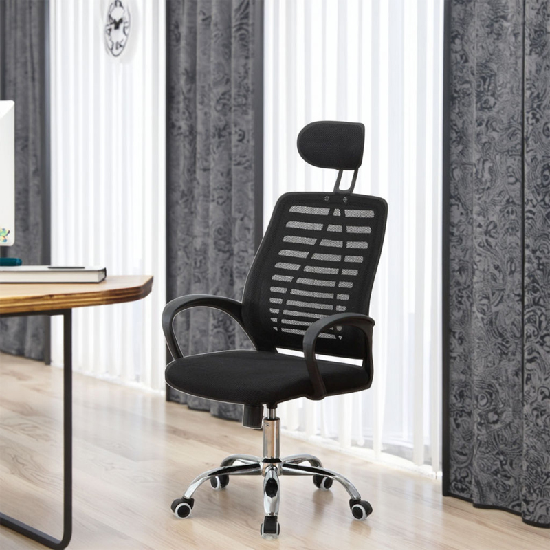 Black ergonomic office chair with headrest available in Nairobi, Kenya.
