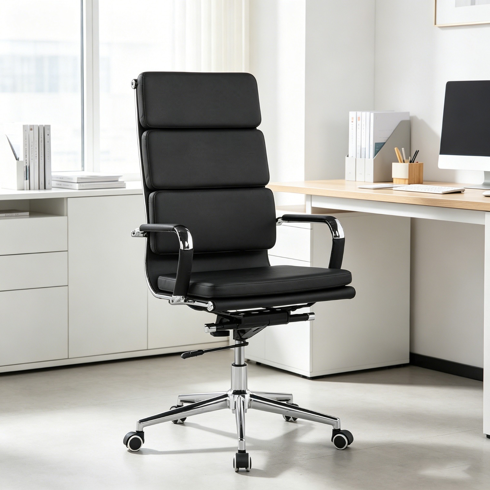 Executive office chair with ergonomic lumbar support and high-back design in Nairobi, Kenya