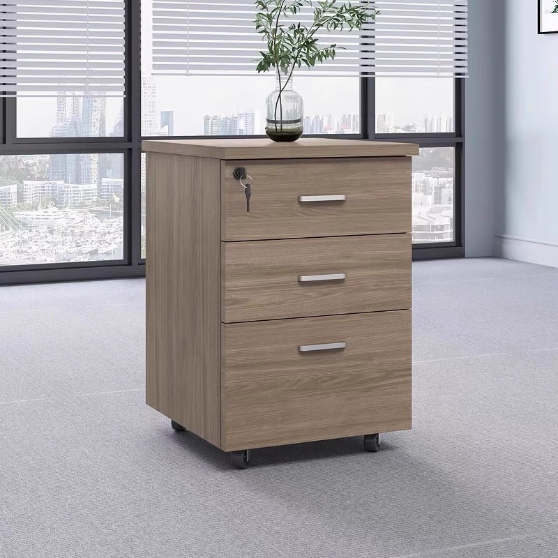 Three-drawer mobile pedestal cabinet with lockable drawers for office use in Nairobi, Kenya.