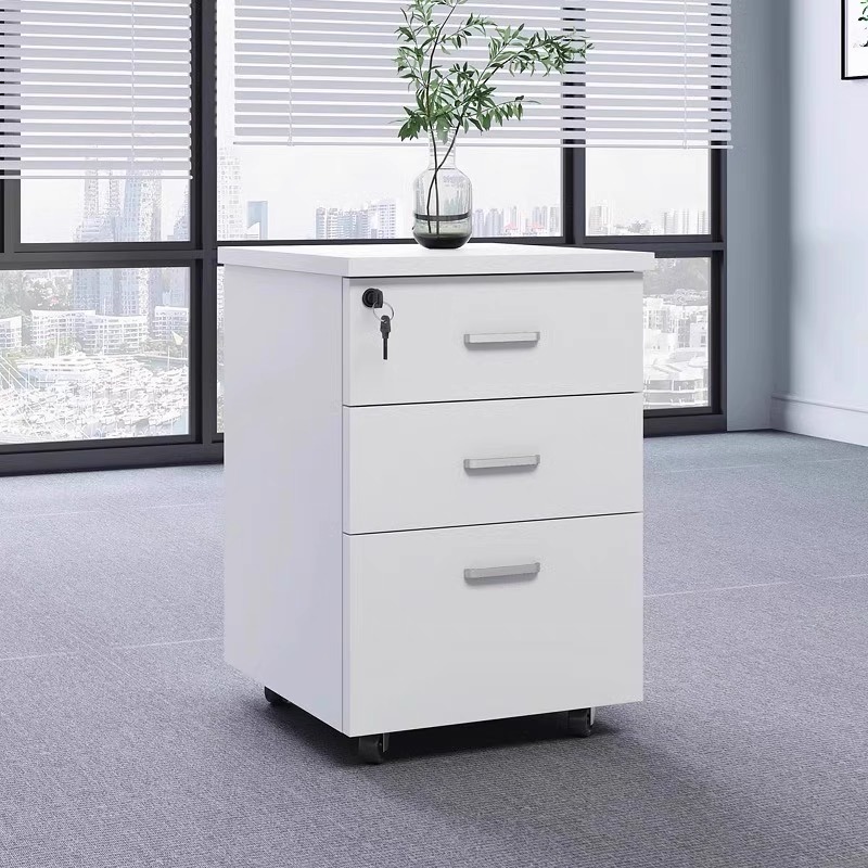 Three-drawer mobile pedestal cabinet with lockable drawers for office use in Nairobi, Kenya.